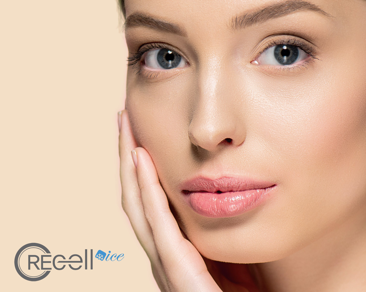 panoramic shot of attractive young woman with perfect skin, isol